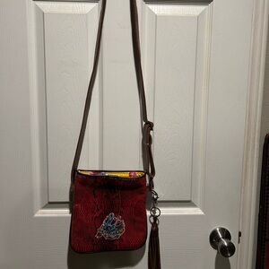 Consuela Red Python Crossbody Bag